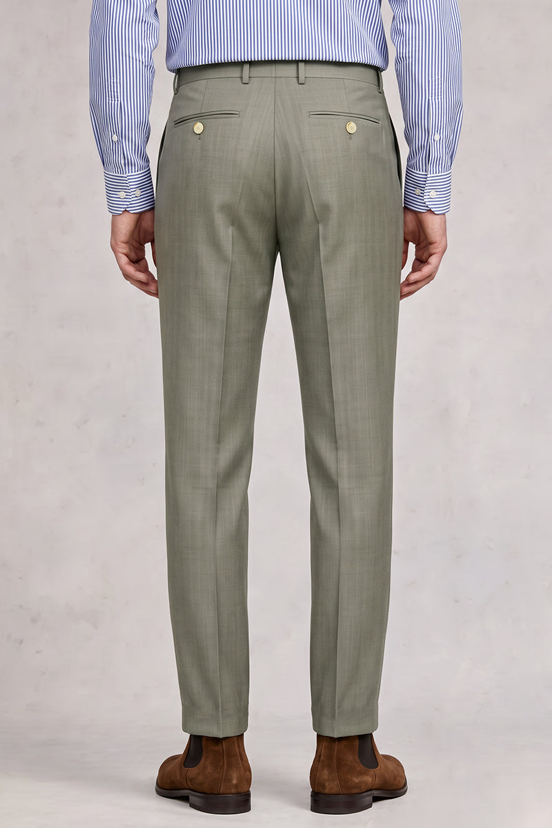 Pantalones de traje de lana verde australiana