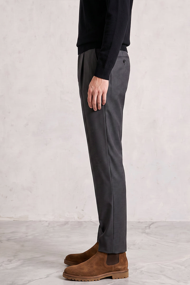 Black 30% Fine Australia Wool Suit Trousers