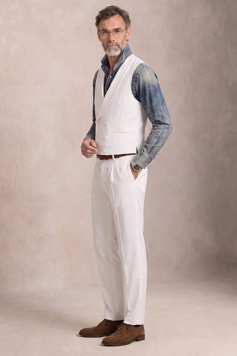 White 100% Merino Wool Suit