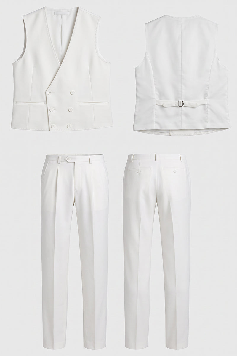 Completo bianco in lana merino