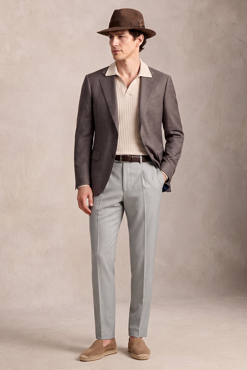 Brown 50% Tencel Wool Suit
