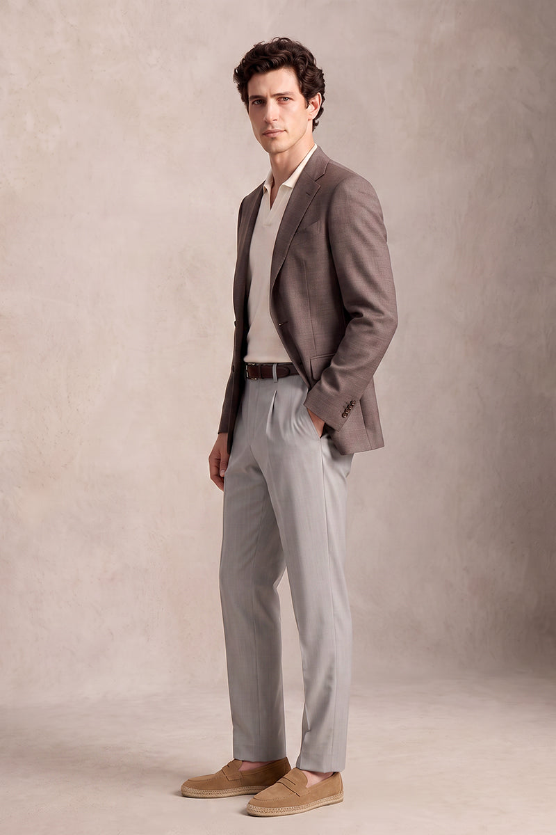 Brown 50% Tencel Wool Suit