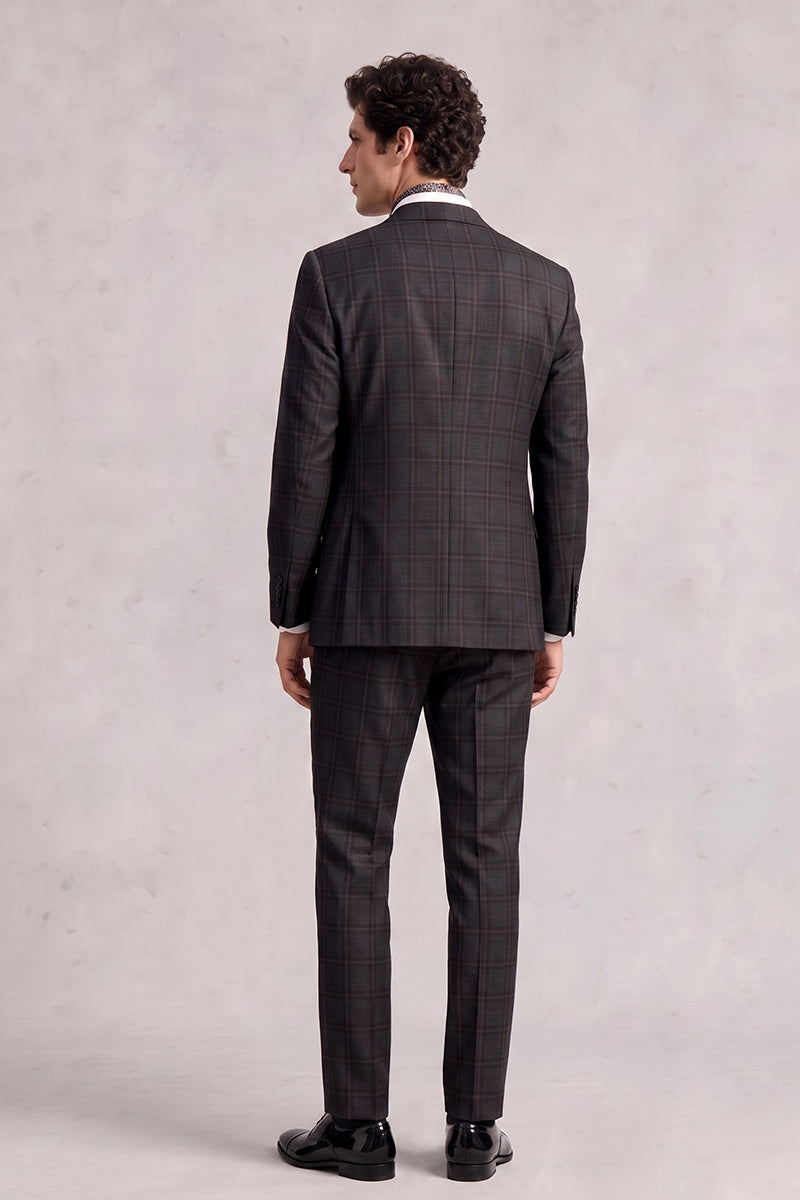 Black 100% Merino Wool 3-Piece Suit