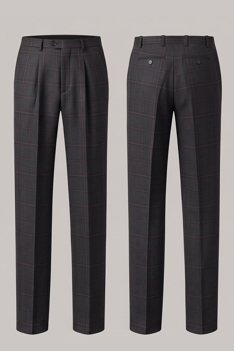 Black 100% Merino Wool 3-Piece Suit