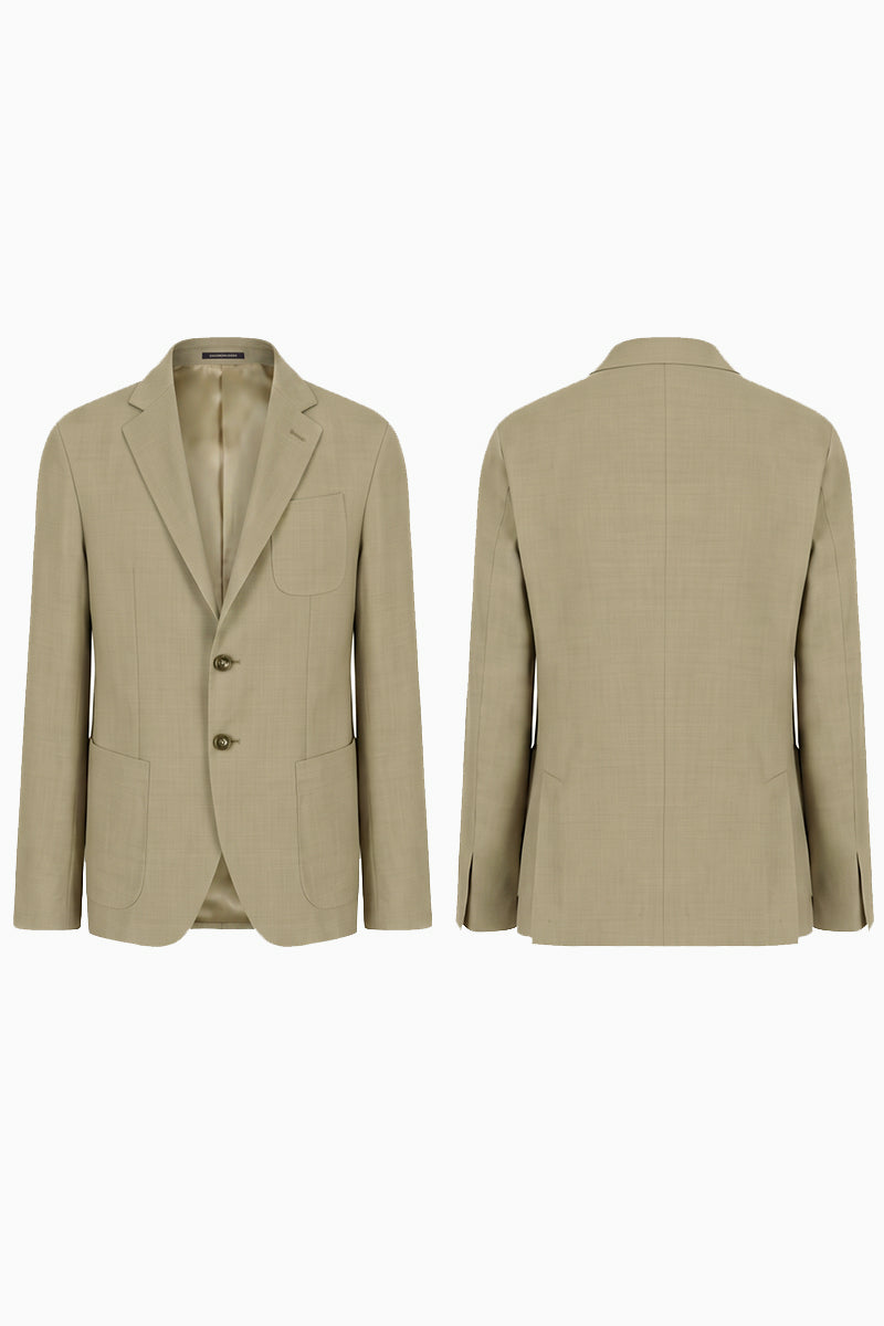 Khakifarbene Blazer aus Merinowolle