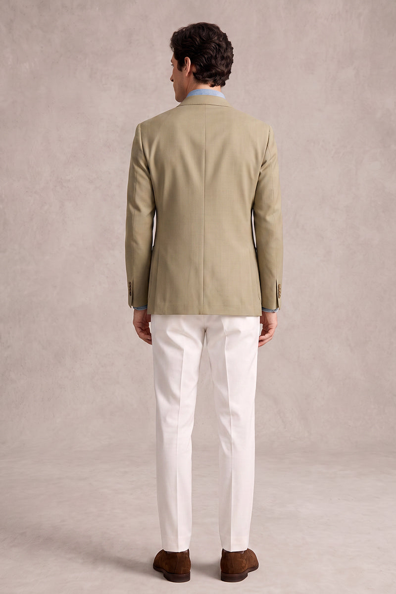 Khakifarbene Blazer aus Merinowolle