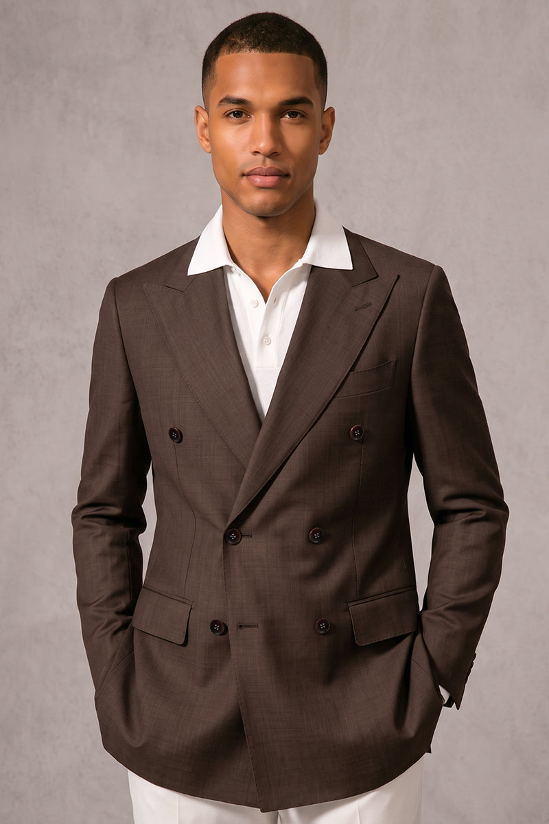 Brown 50% Merino Wool Blazers
