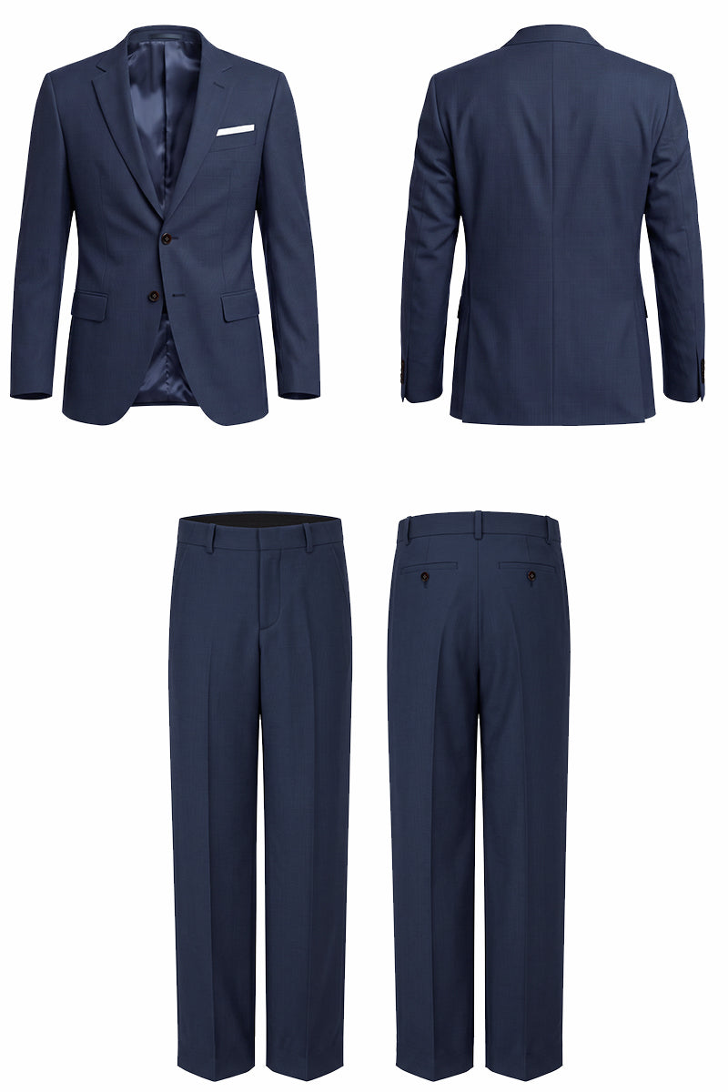 Traje de lana merina azul