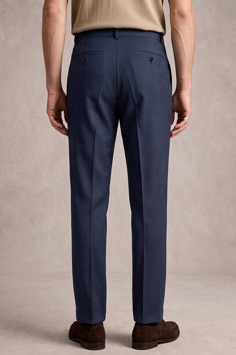 Pantalon de costume en laine mérinos bleu