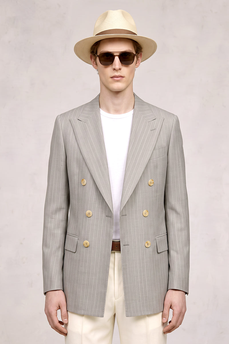 Gray 50% Merino Wool Suit