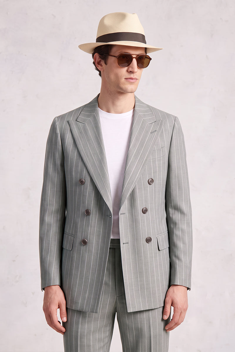 Gray 50% Merino Wool Suit