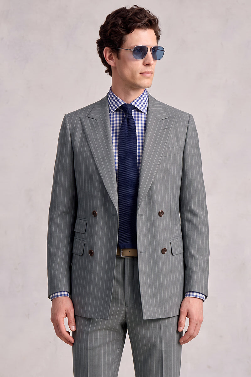 Gray 50% Merino Wool Suit