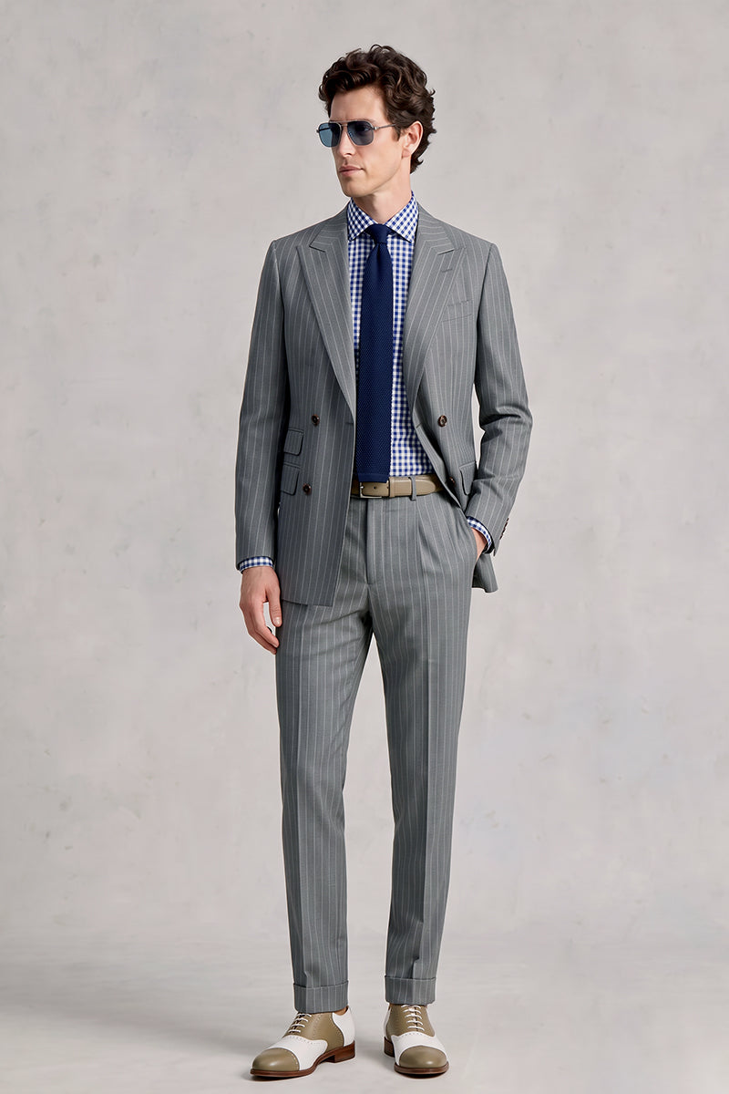 Gray 50% Merino Wool Suit