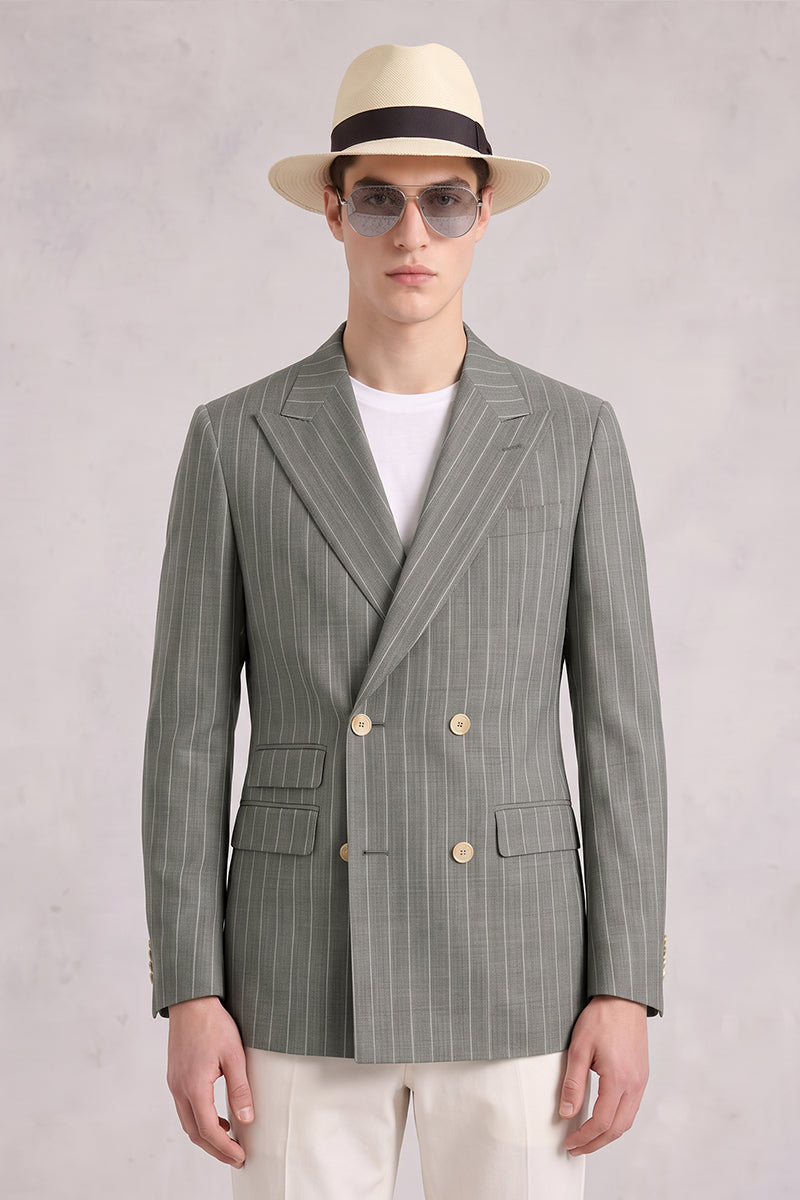 Gray 50% Merino Wool Suit