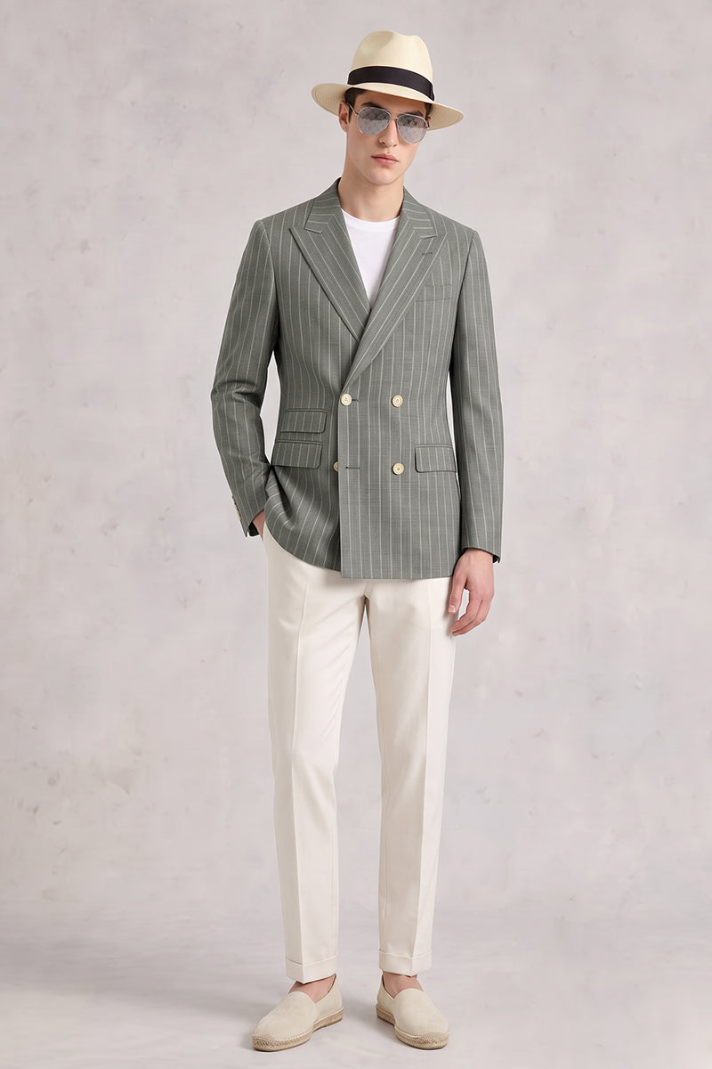 Traje de lana merina gris
