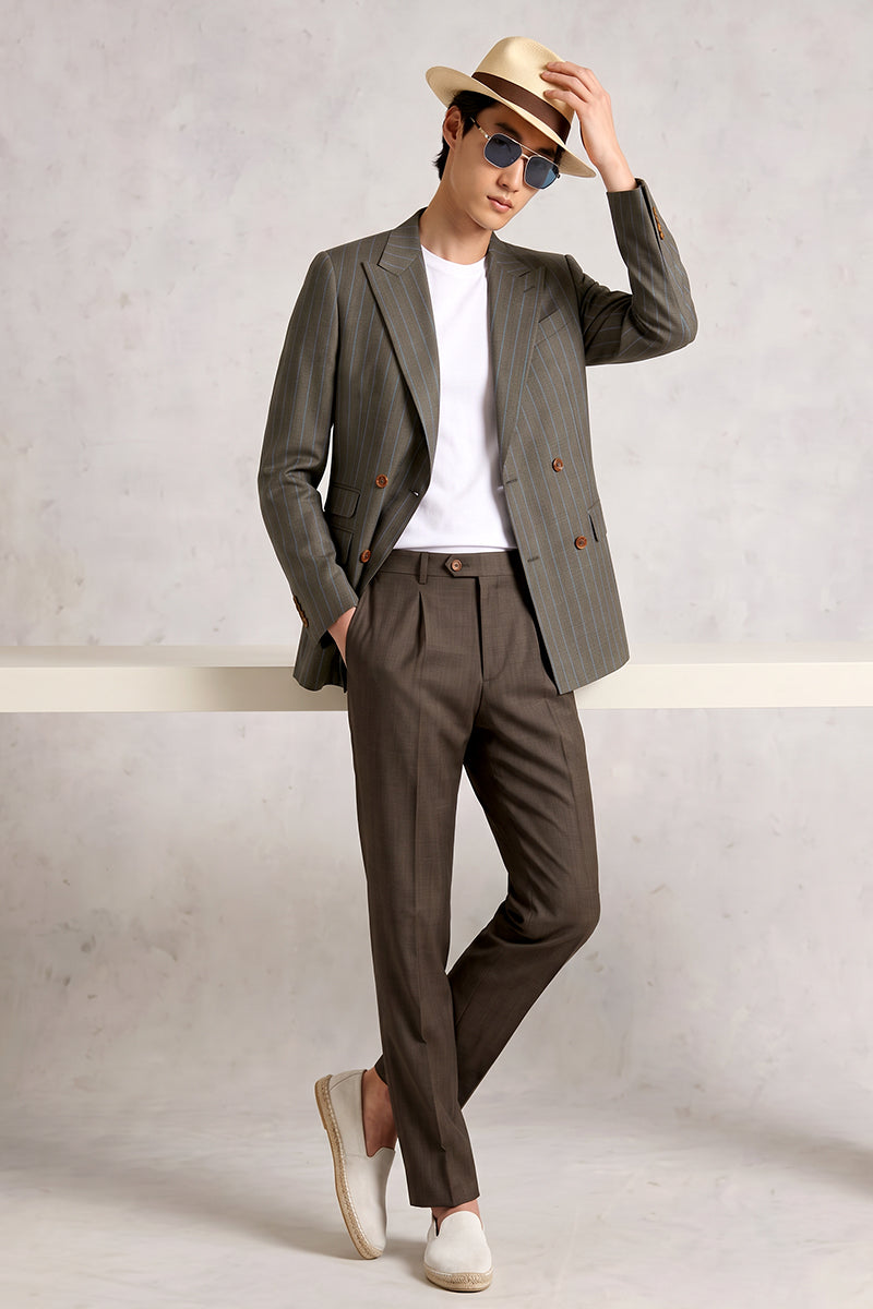 Brown 50% Merino Wool Suit