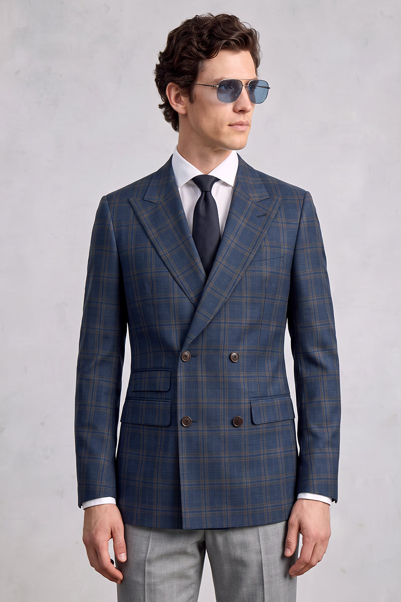 Blue 50% Merino Wool Suit