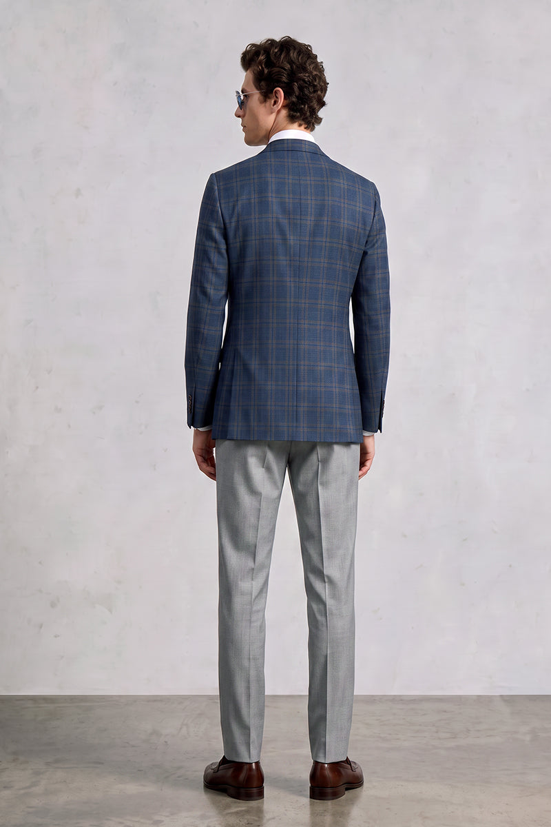 Completo blu in lana merino