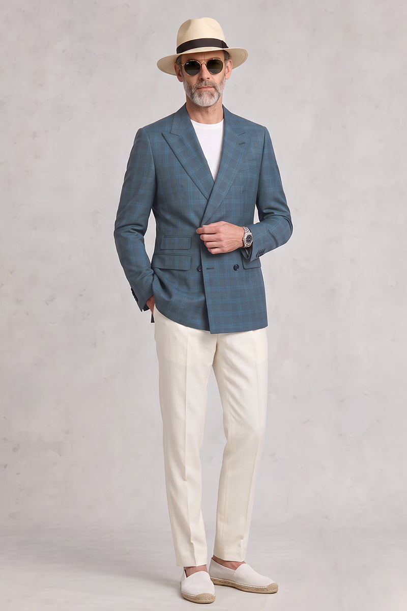 Blue 50% Merino Wool Suit