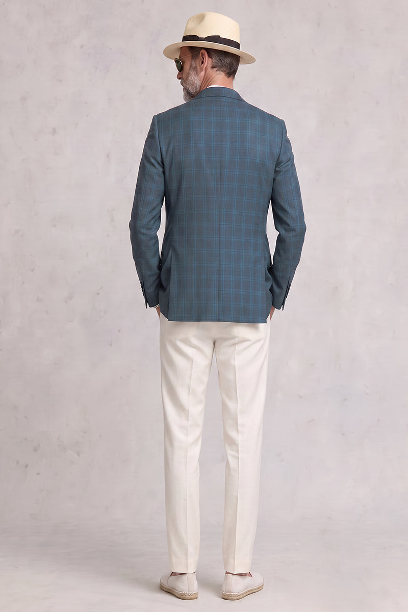 Traje de lana merina azul