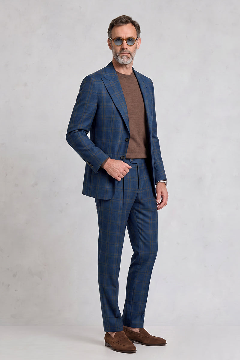 Blue 50% Merino Wool Suit