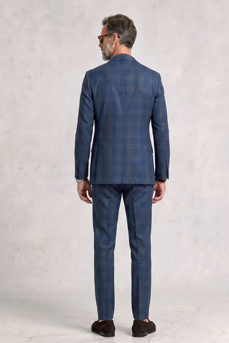 Traje de lana merina azul