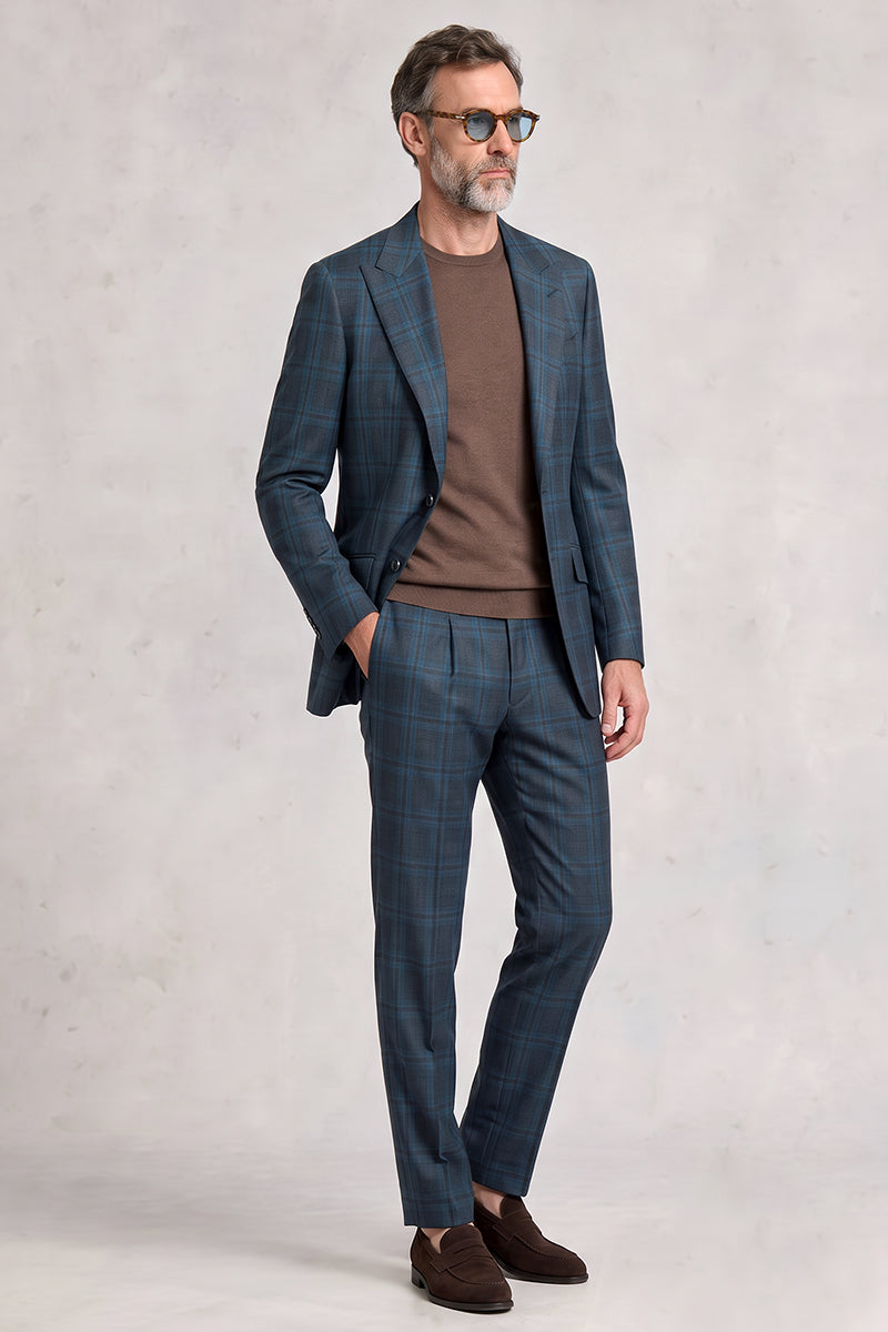 Blue 50% Merino Wool Suit
