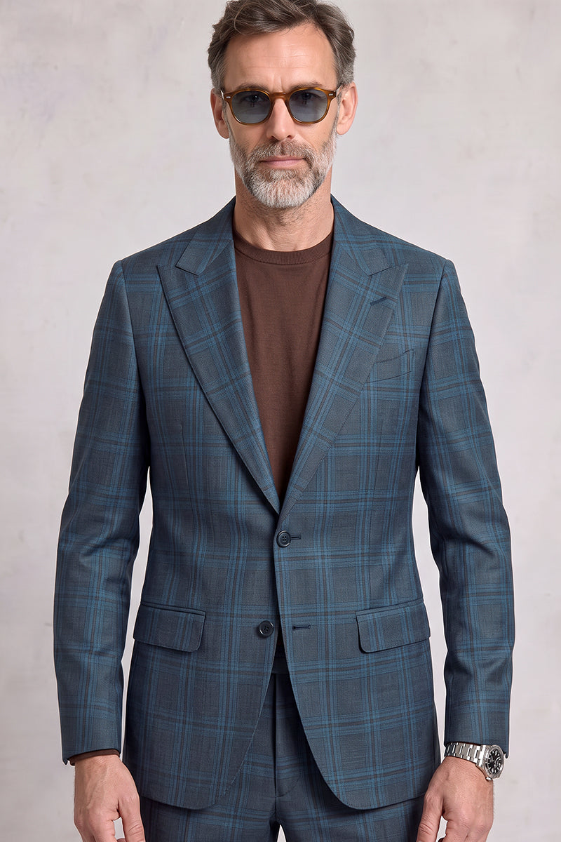Blue 50% Merino Wool Suit