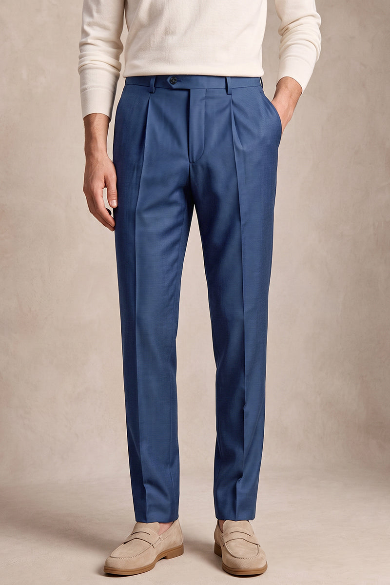 Blue 30% Fine Australia Wool Suit Trousers