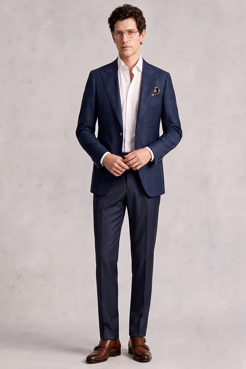 Blue 50% Merino Wool Suit