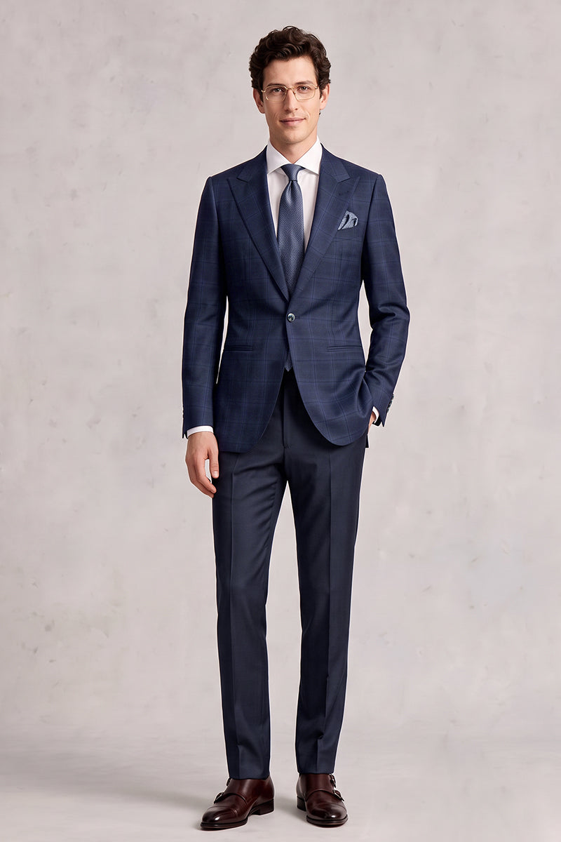 Blue 50% Merino Wool Suit