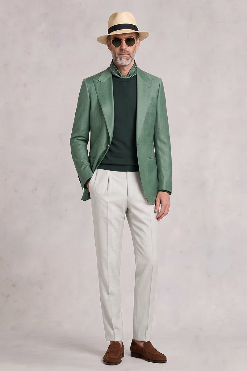 Green 50% Merino Wool Suit
