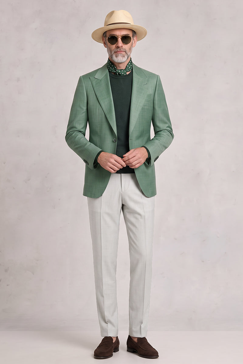 Green 50% Merino Wool Suit