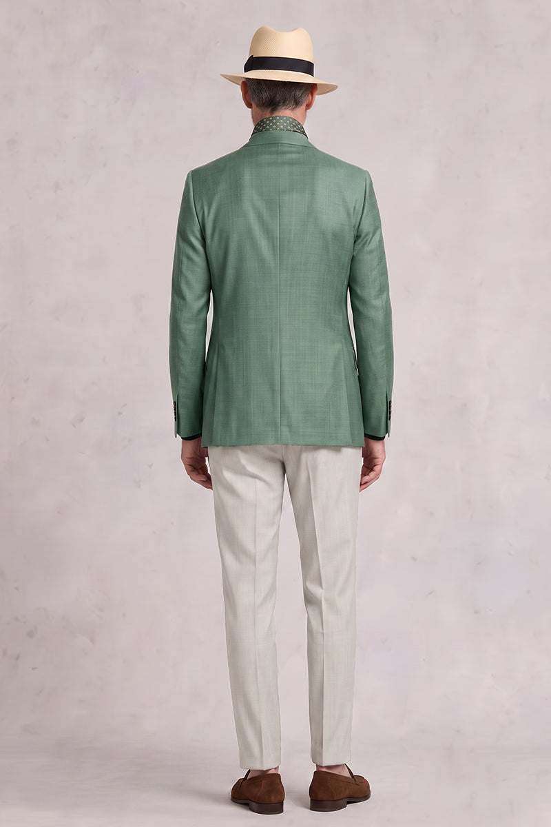 Costume en laine mérinos vert
