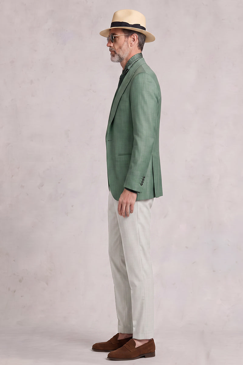 Costume en laine mérinos vert