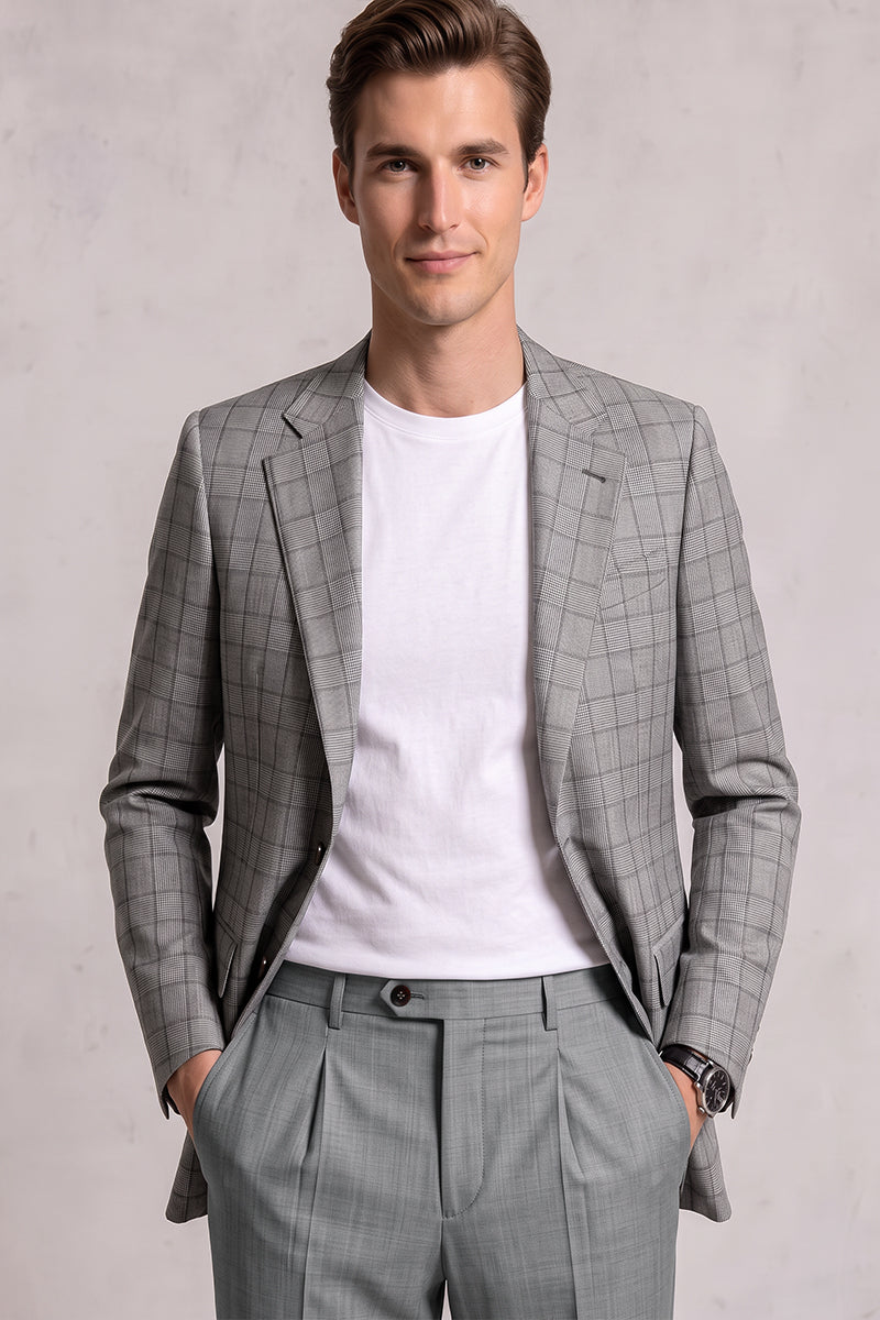 Gray 50% Merino Wool Suit