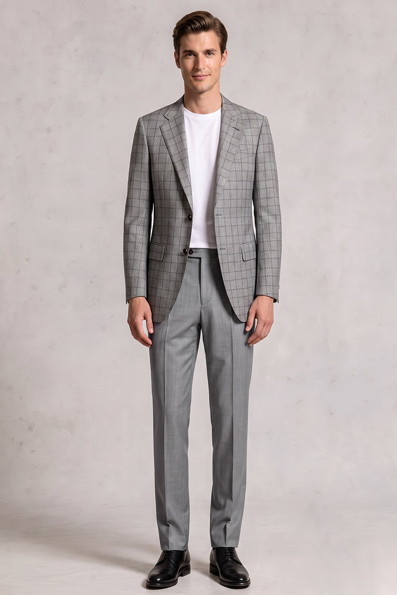 Traje de lana merina gris
