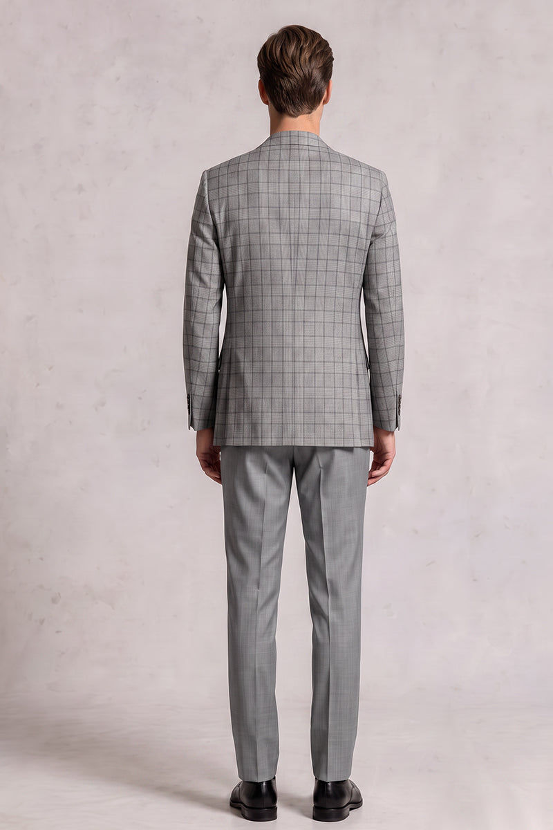 Traje de lana merina gris