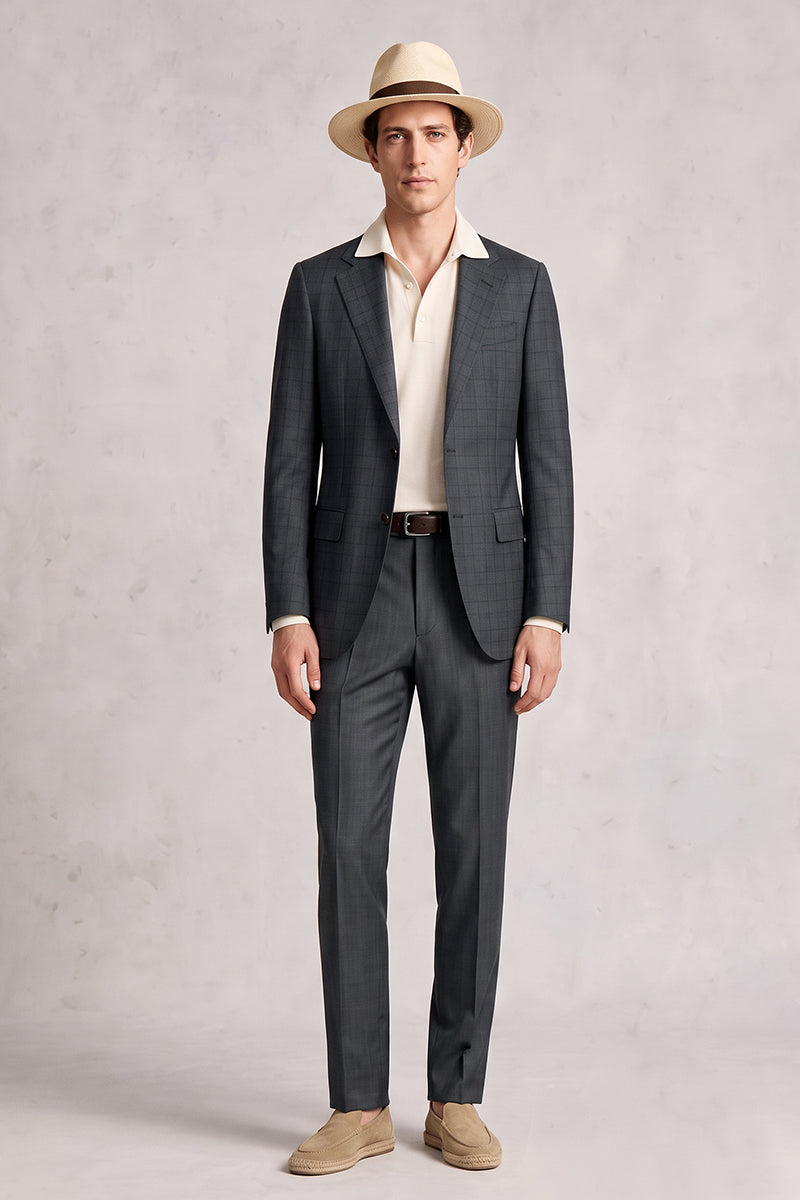 Gray 50% Merino Wool Suit