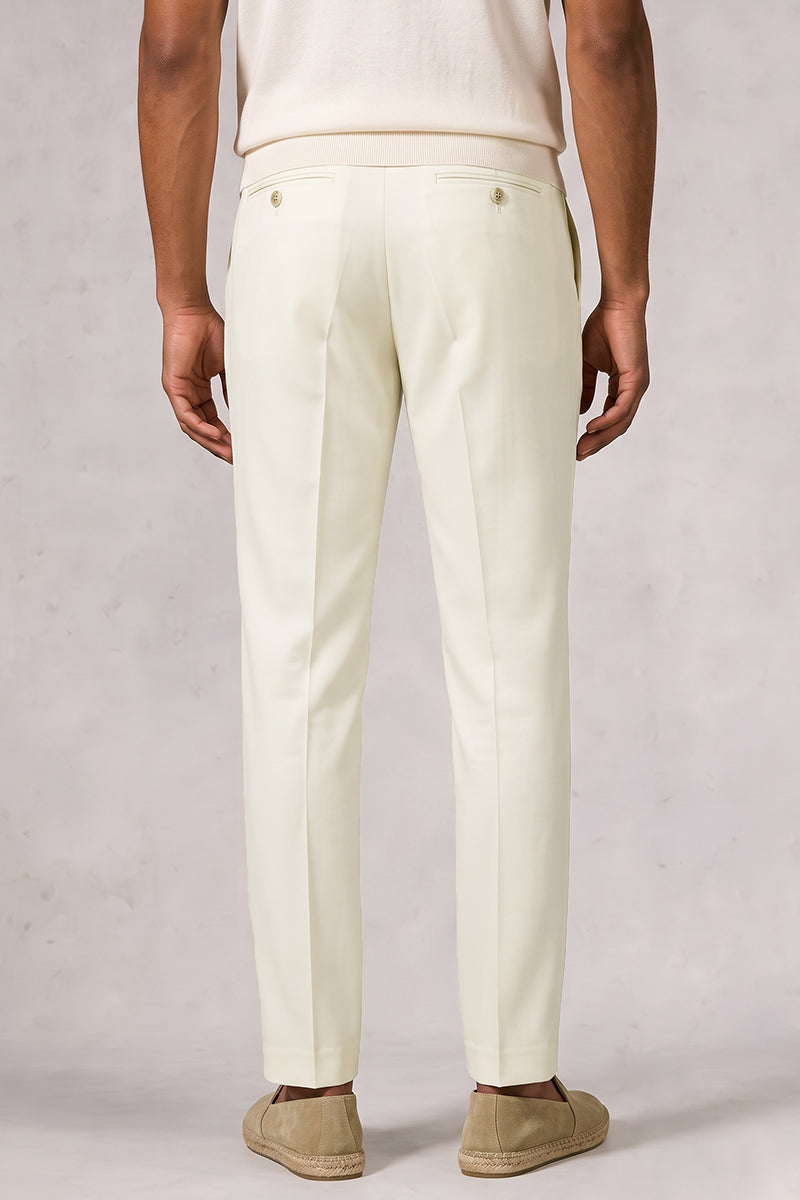 Pantalon de costume en laine mérinos blanche