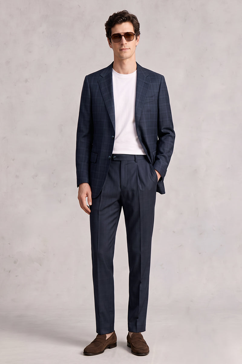 Blue 50% Merino Wool Suit