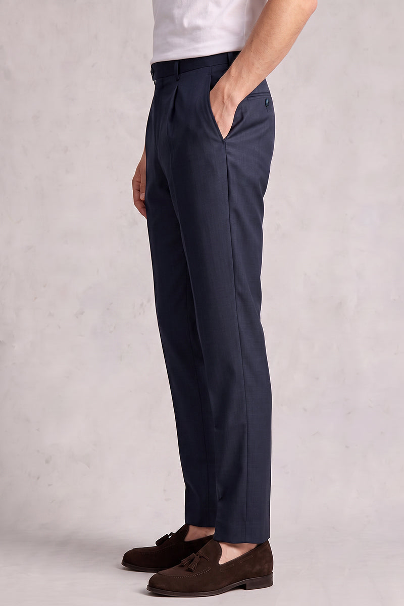 Pantalón de traje de lana merino azul