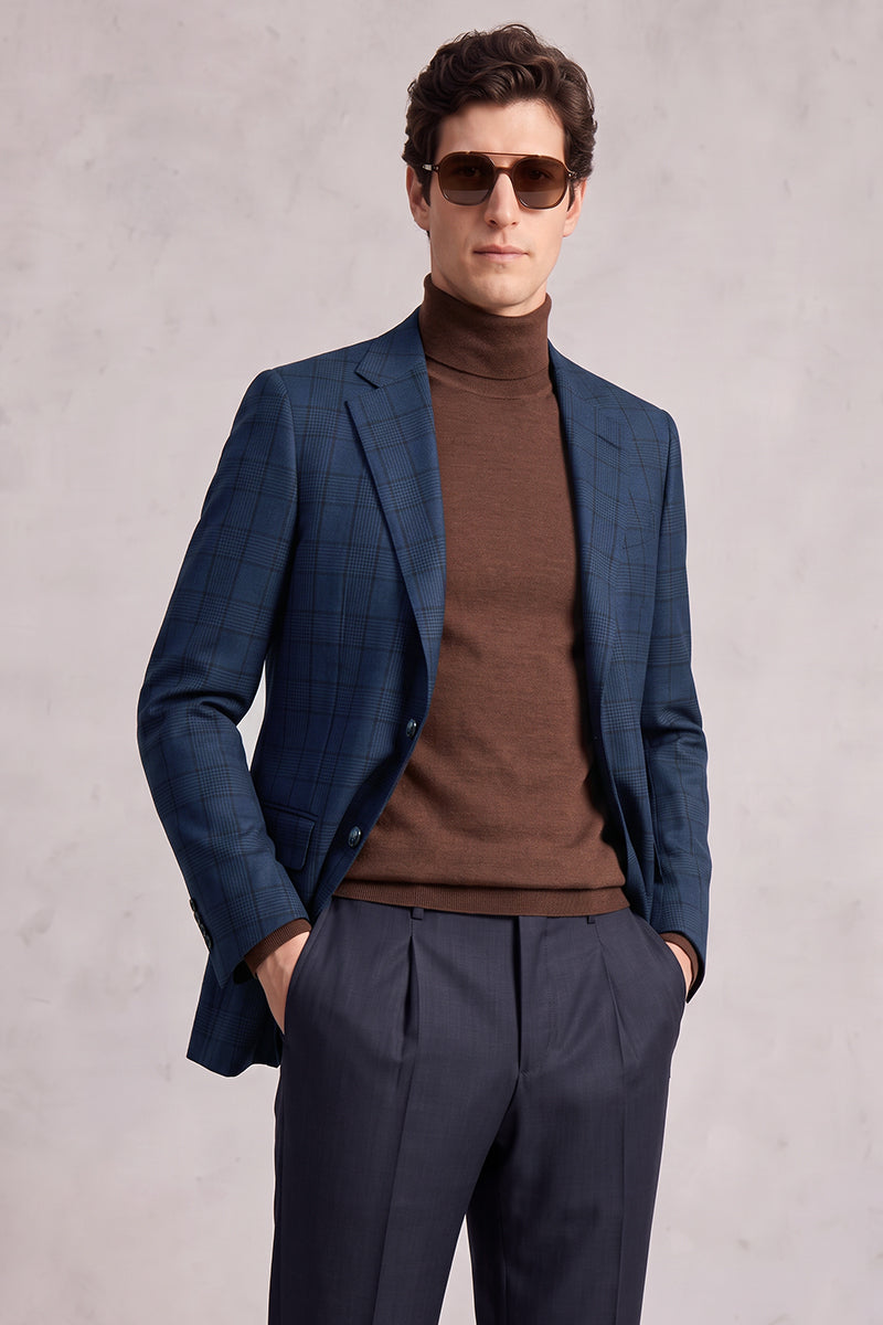 Blue 50% Merino Wool Suit