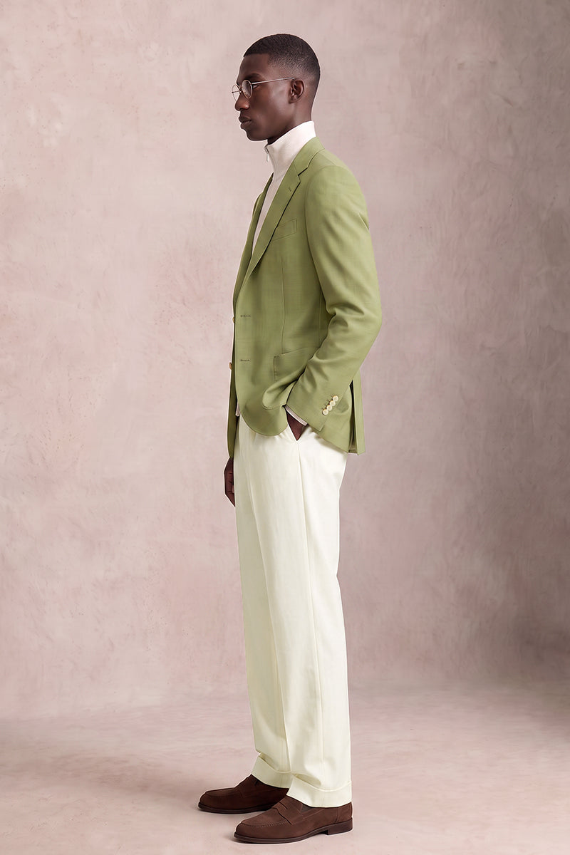 Costume en laine mérinos vert