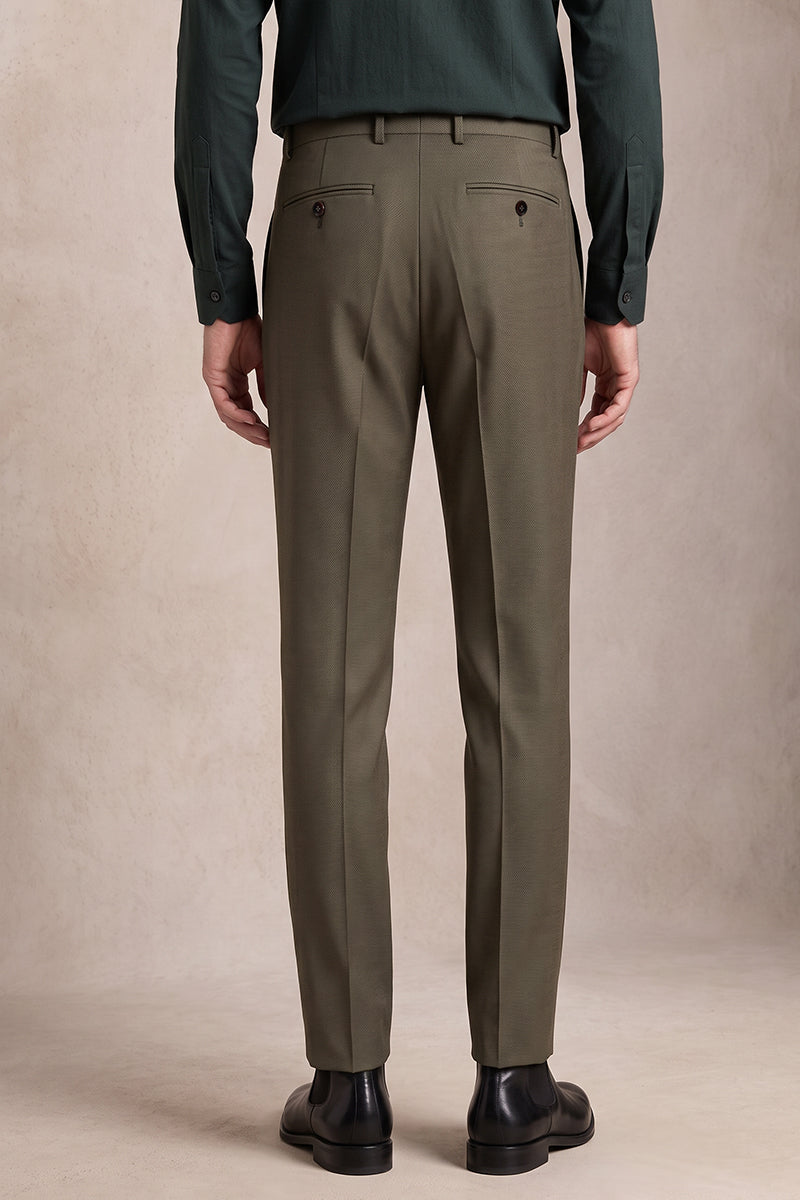 Pantalones de traje de lana merina marrón