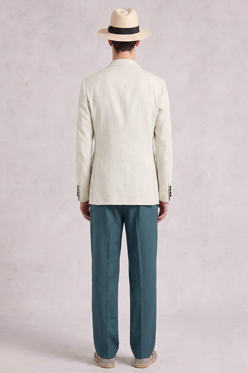 Traje de lana merina beige