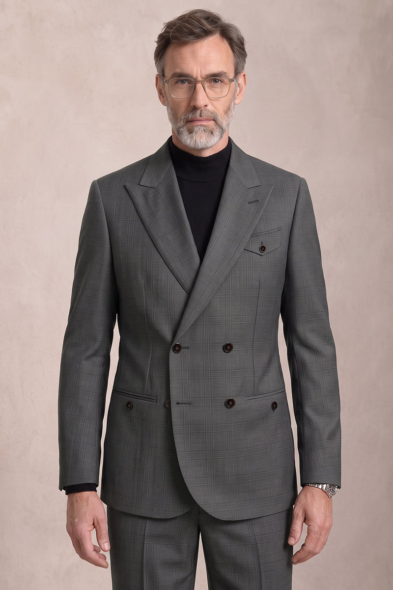 Gray 100% Merino Wool Suit