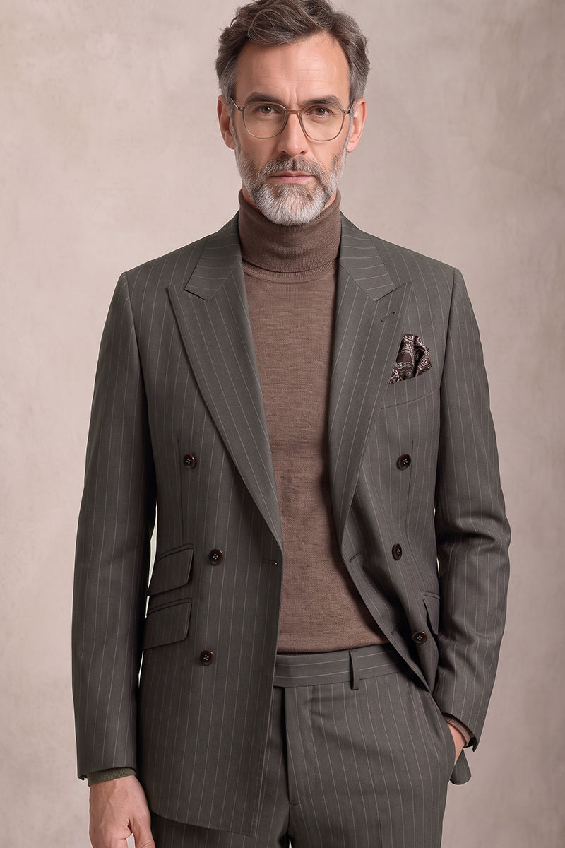 Brown 50% Merino Wool Suit