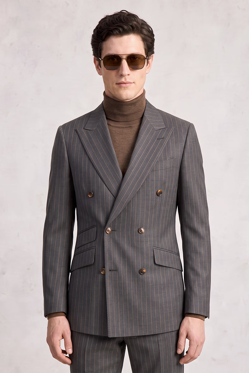 Gray 50% Merino Wool Suit