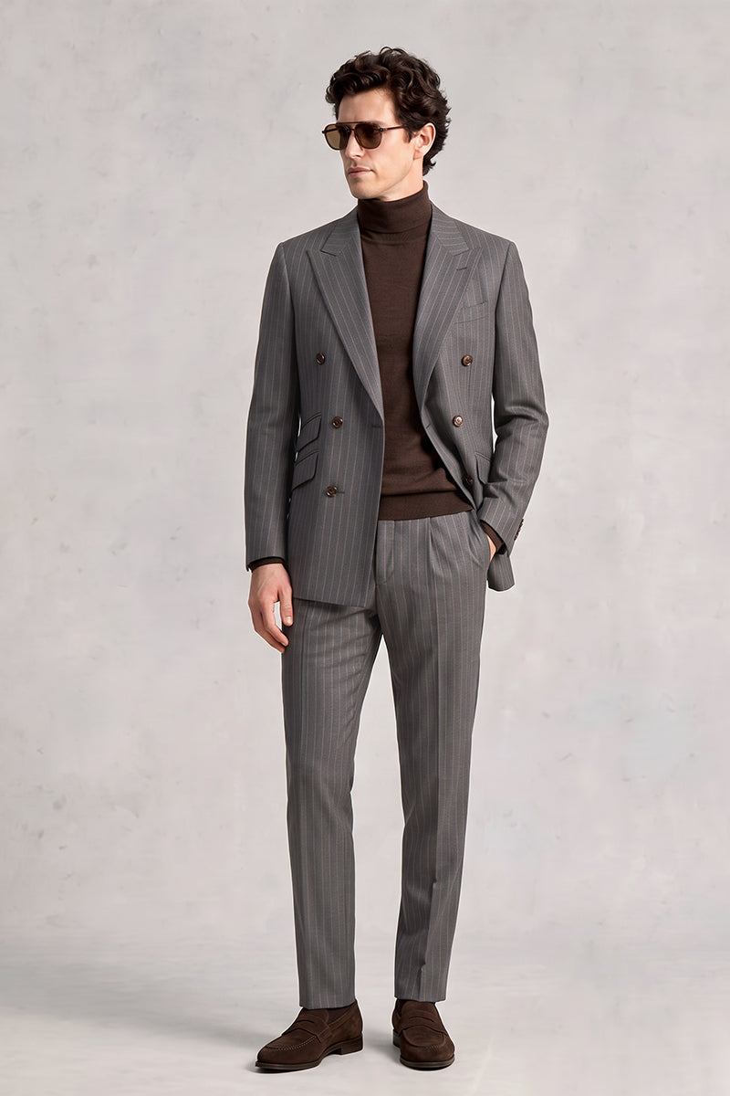 Gray 50% Merino Wool Suit